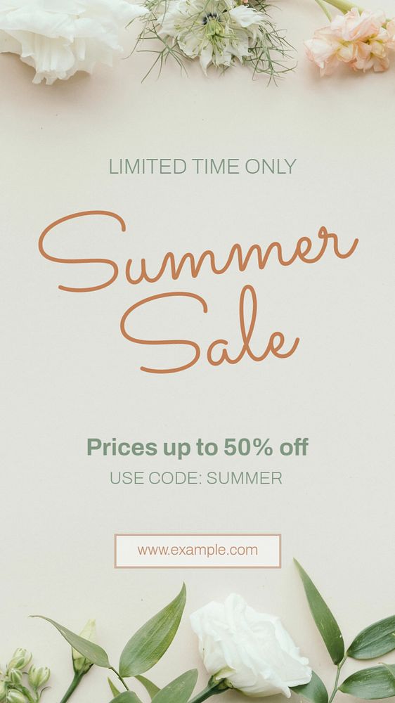 Summer sale Instagram story template, editable text