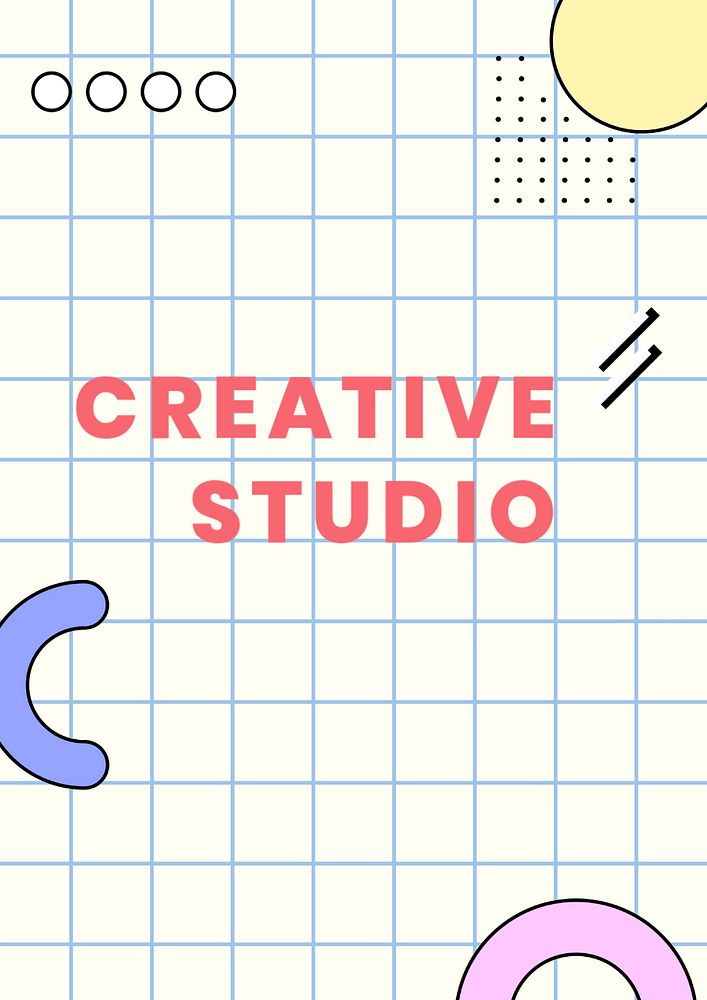 Creative studio poster template, editable text and design