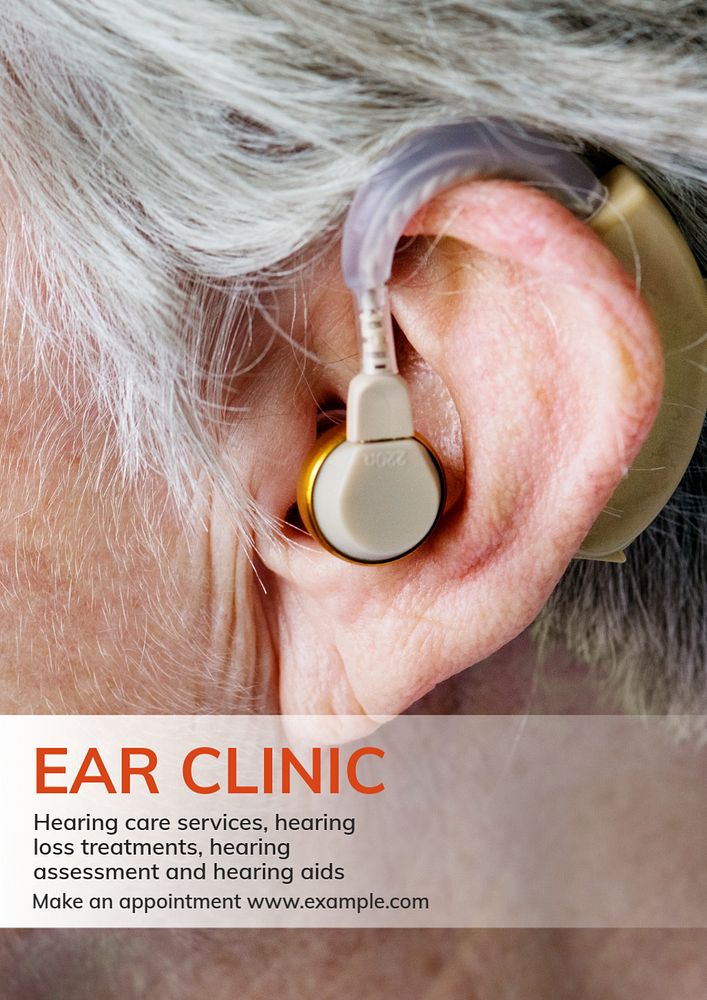 ear clinic  poster template, editable text and design