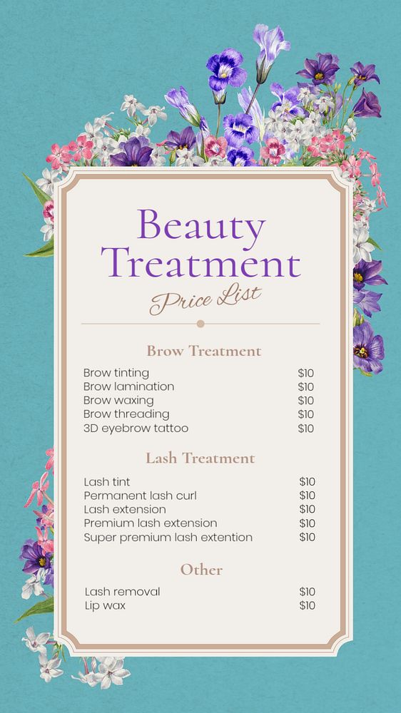 Beauty treatment Instagram story template, editable text