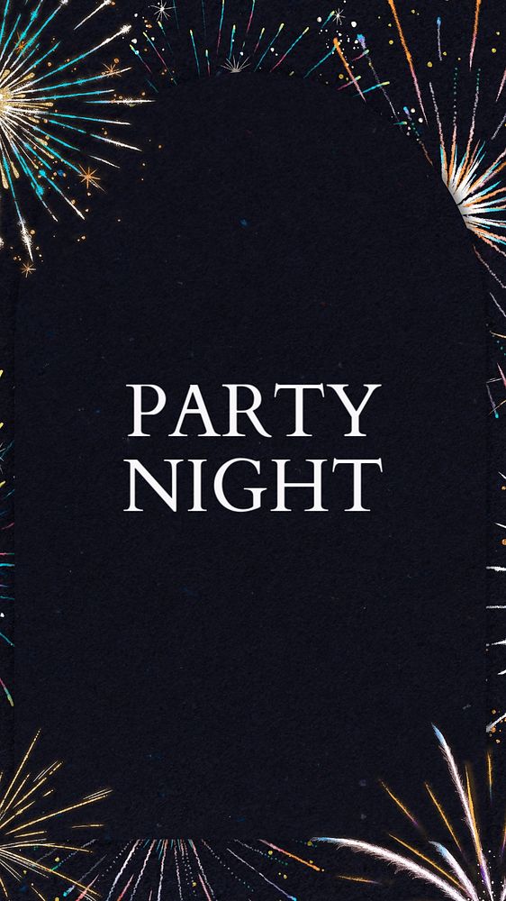 Party Night Instagram story template, editable text