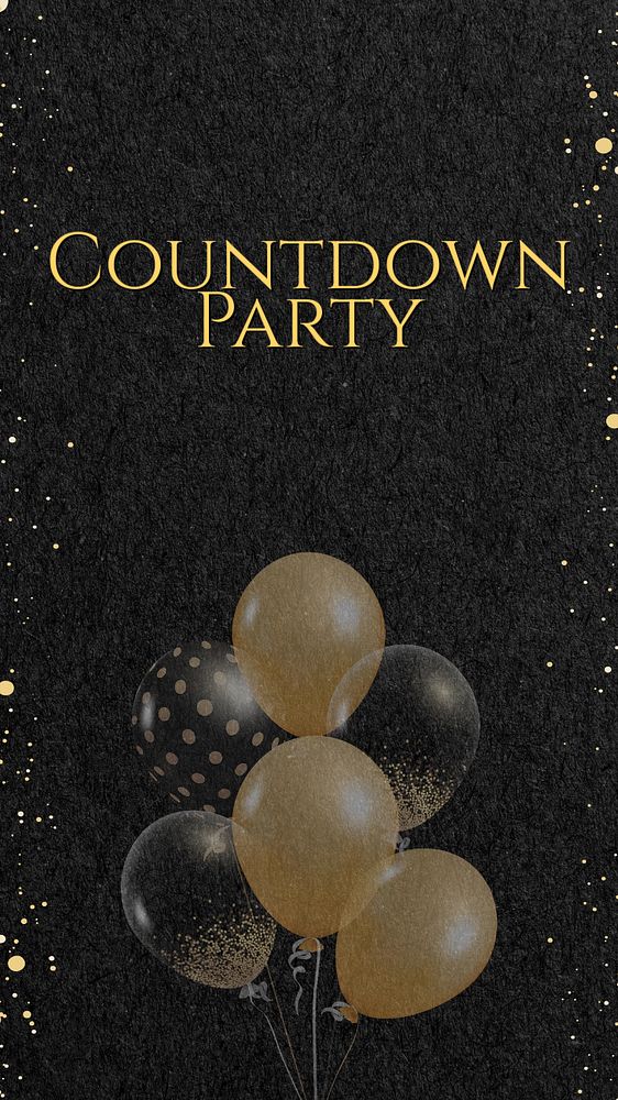 Countdown party Instagram story template, editable text