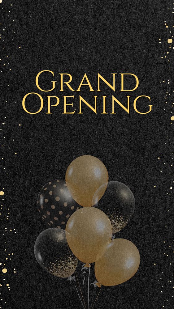 Grand opening Instagram story template, editable text