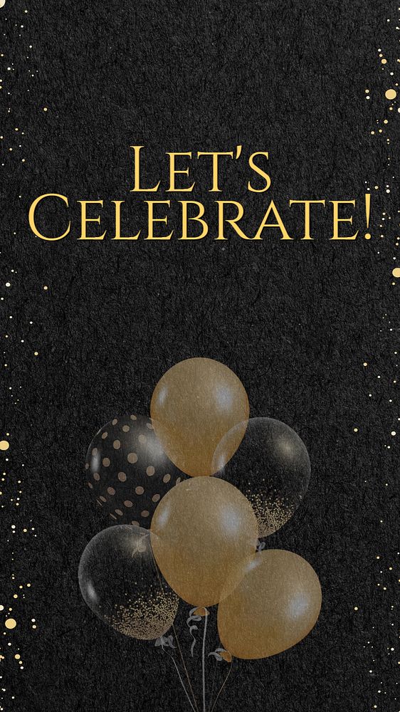 Let's celebrate! Instagram story template, editable text