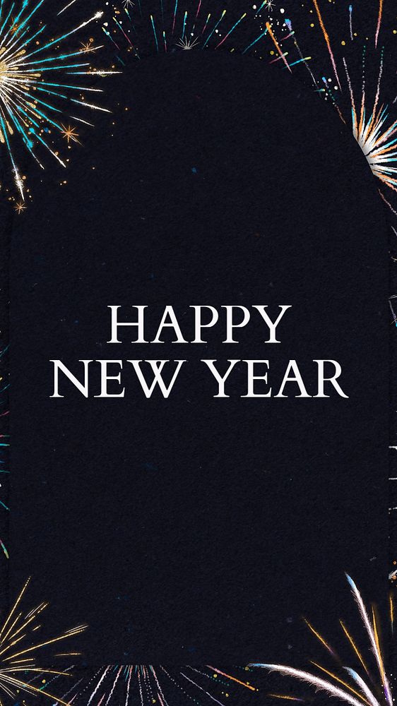 Happy New Year Instagram story template, editable text