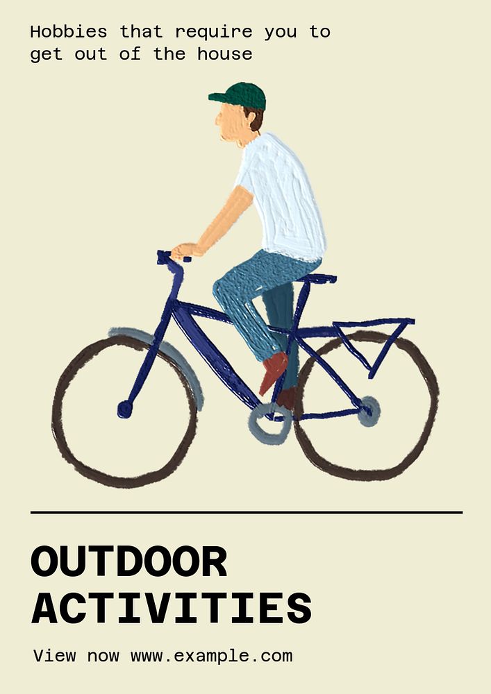 Outdoor activities poster template, editable text and design