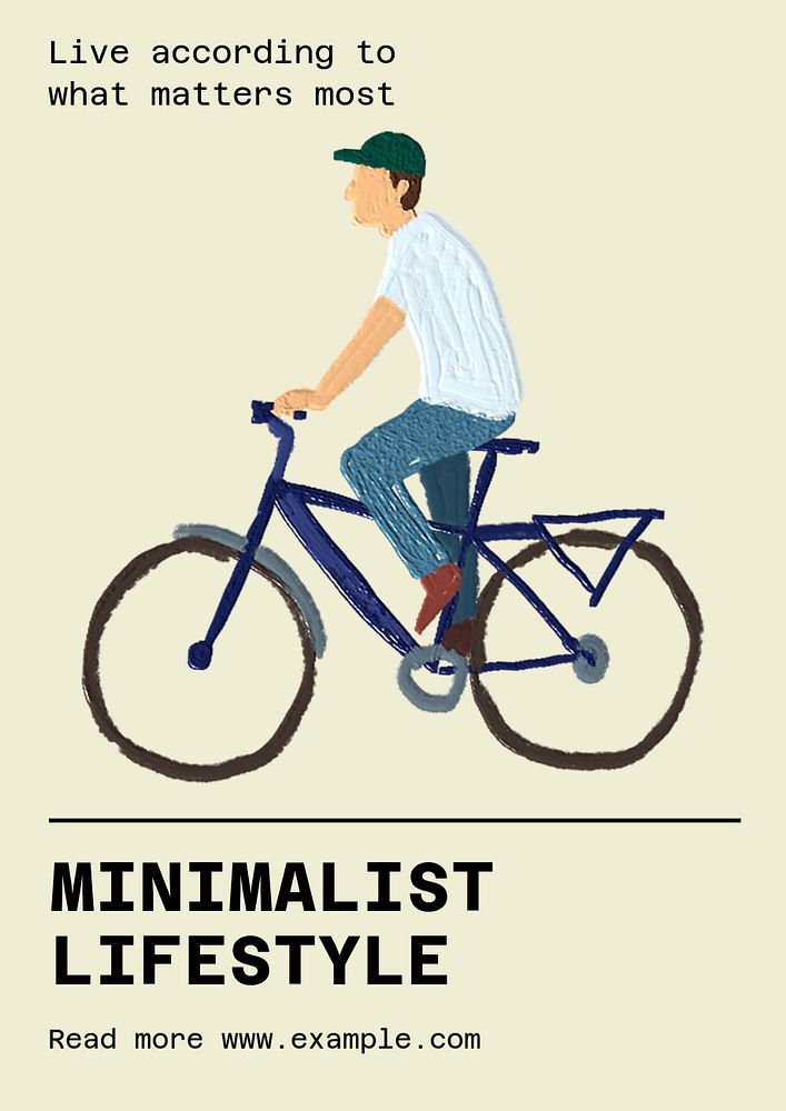 Minimalist lifestyle poster template, editable text and design