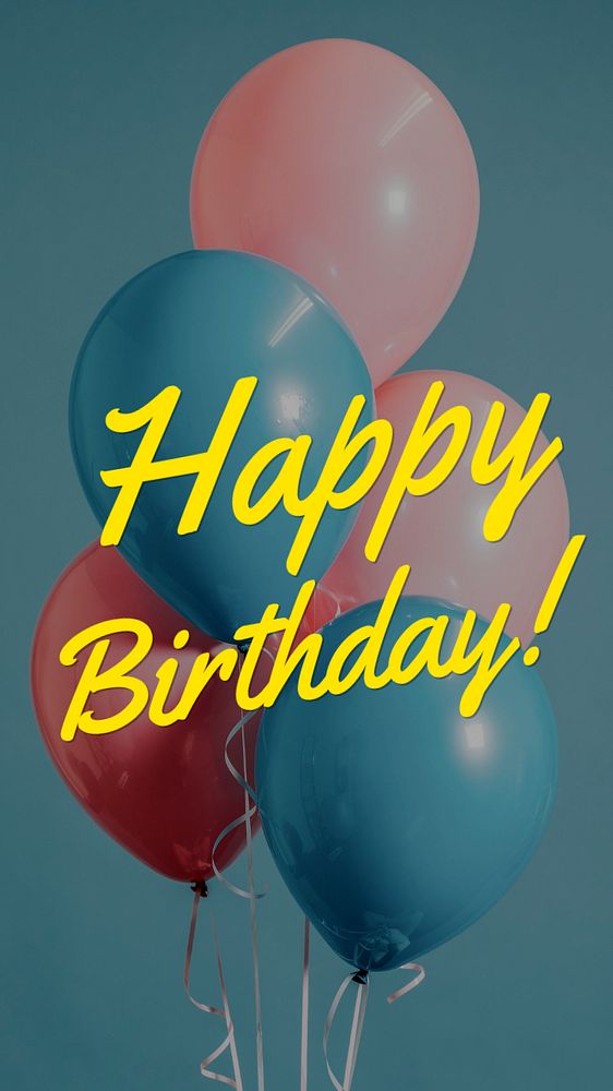 Happy birthday Instagram story template, editable text