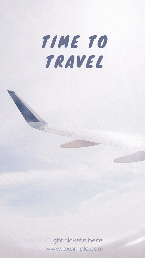 Flight tickets Instagram story template, editable text