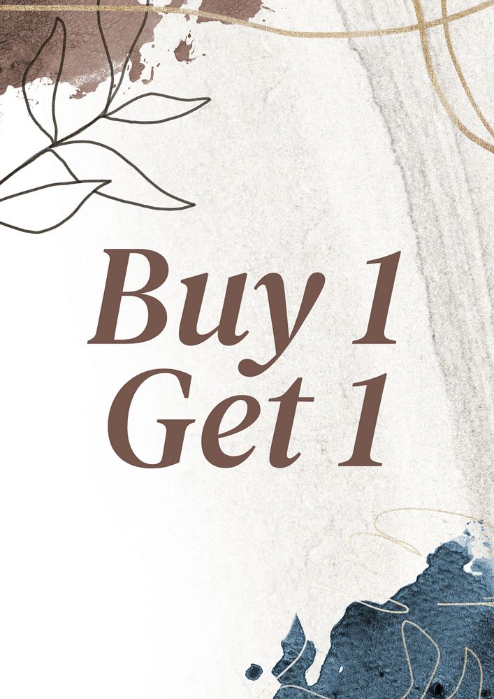 Buy 1 get 1 poster template, editable text and design