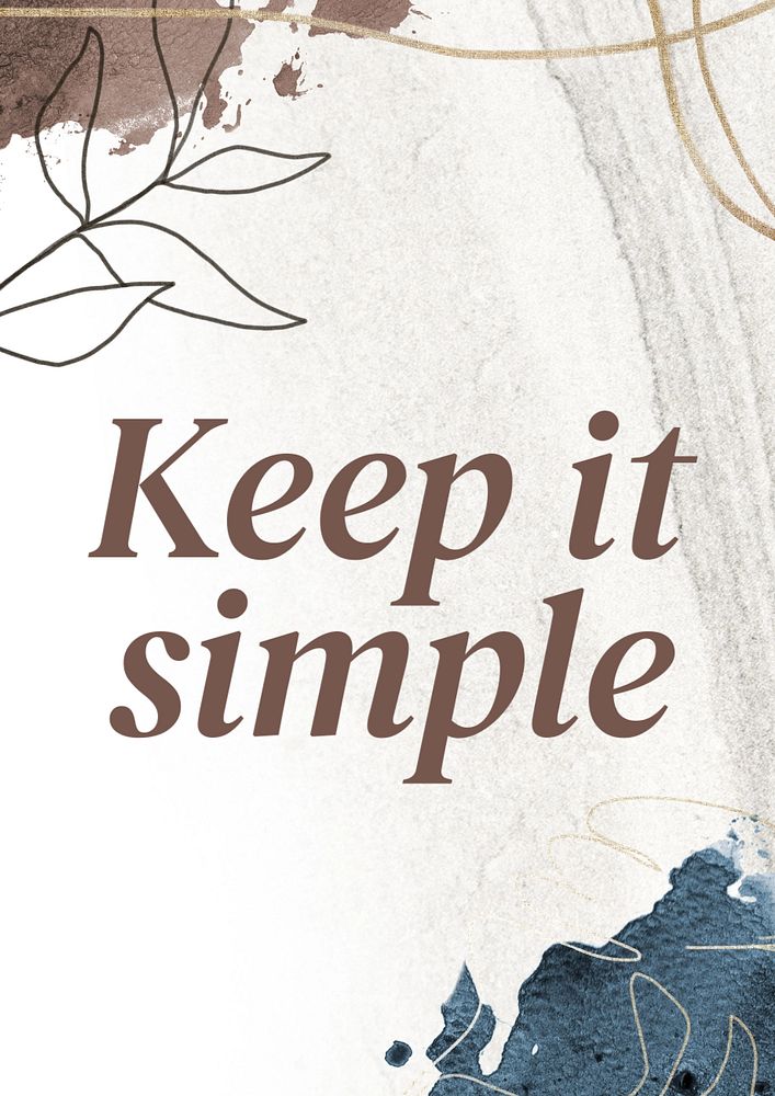 Keep it simple poster template, editable text and design