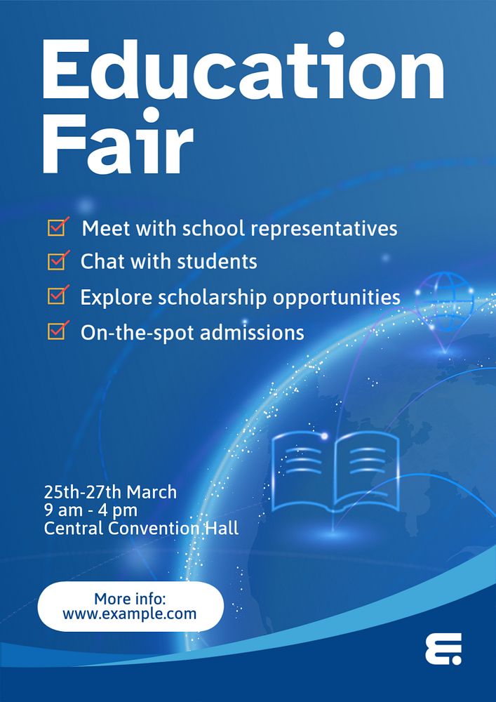 Education fair poster template, editable text and design