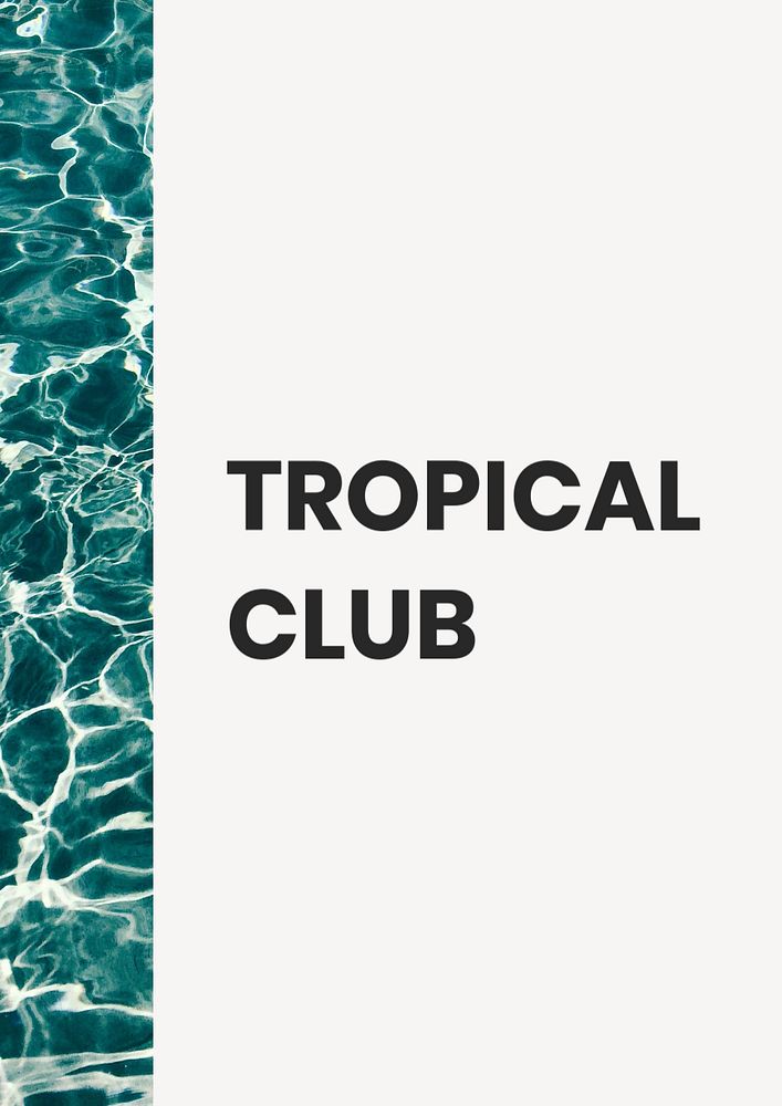 Tropical club poster template, editable text and design