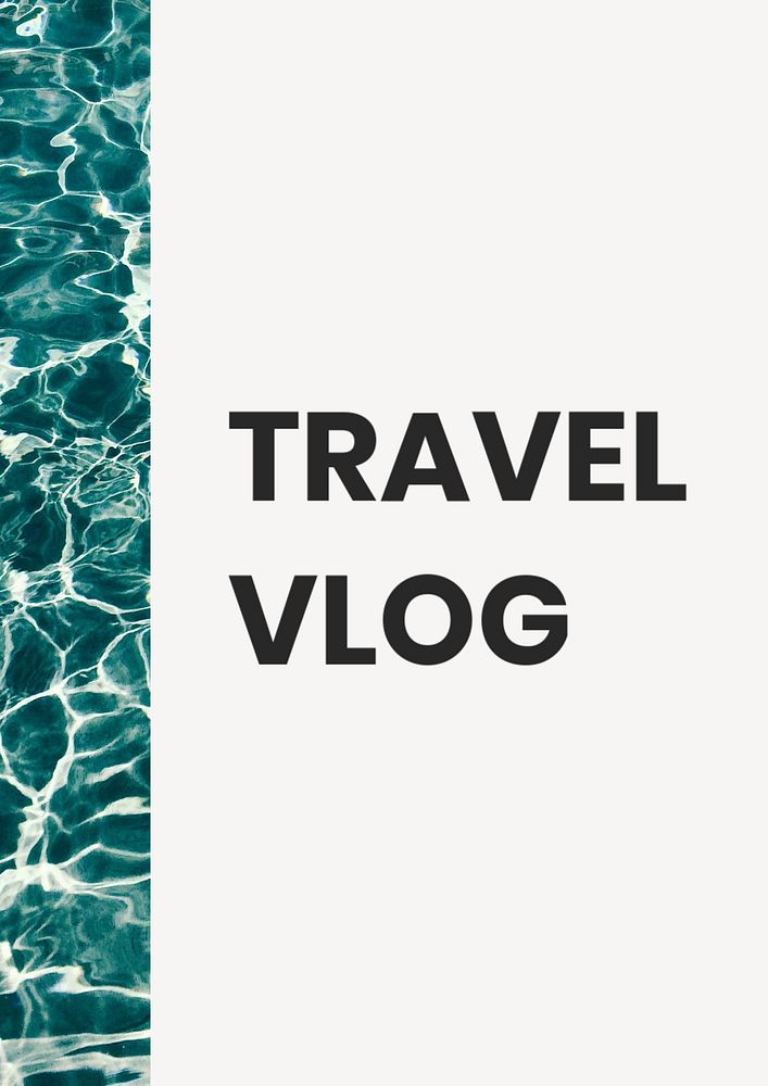 Travel vlog poster template, editable text and design