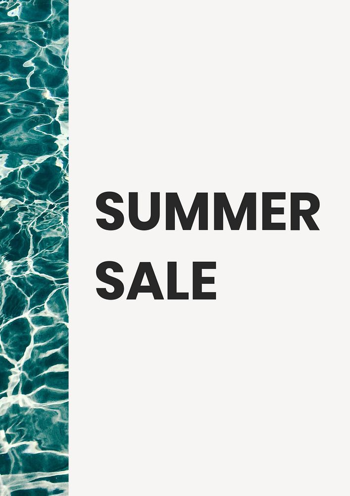 Summer sale poster template, editable text and design