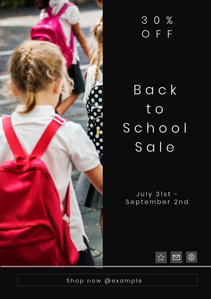 Back to school sale poster template, editable text and design