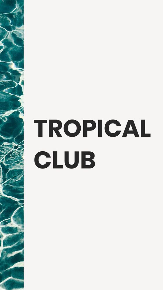 Tropical club Instagram story template, editable text