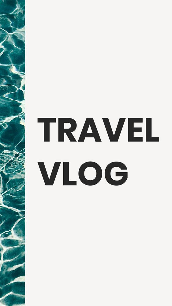 Travel vlog Instagram story template, editable text