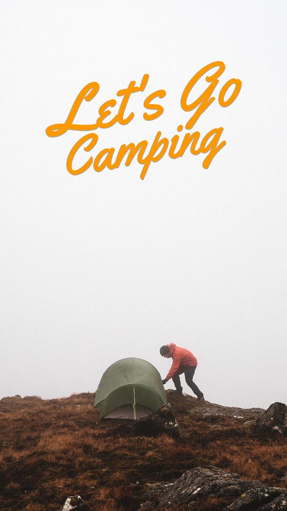 Camping item Instagram story template, editable text