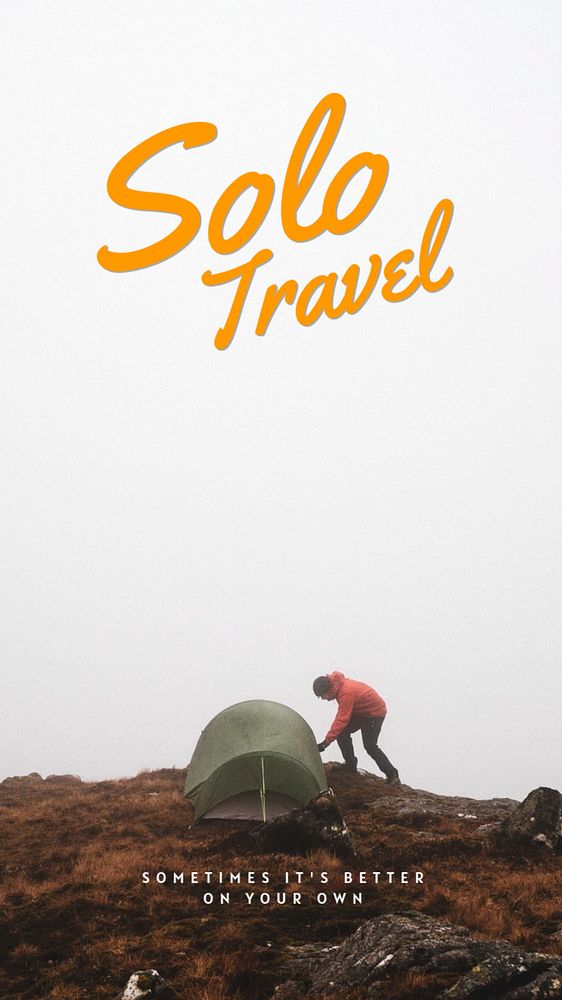 Solo travel Instagram story template, editable text