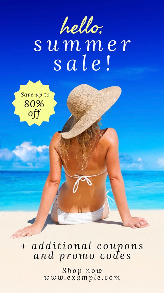 Summer sale Instagram story template, editable text