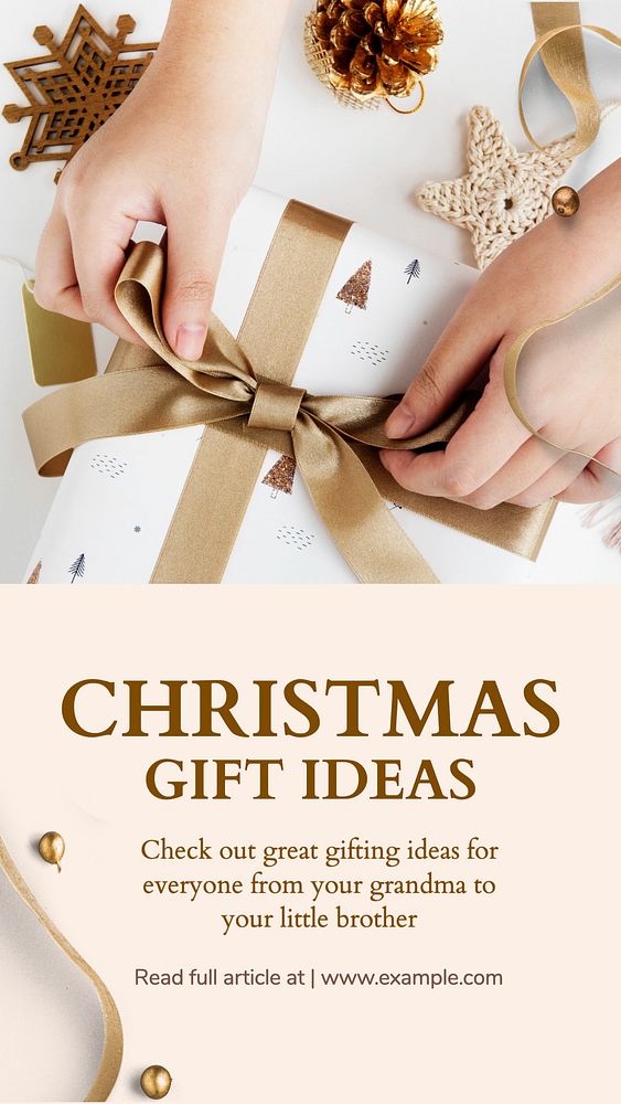 Christmas gift ideas Instagram story template, editable text