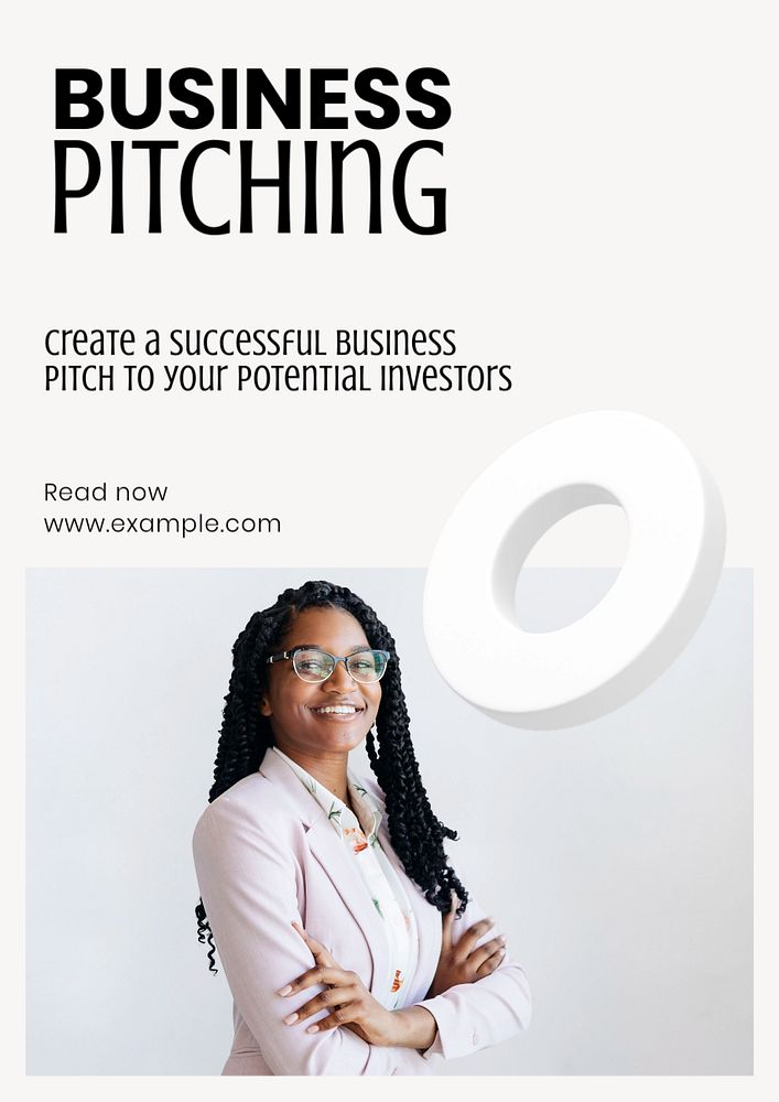 Business pitching poster template, editable text and design