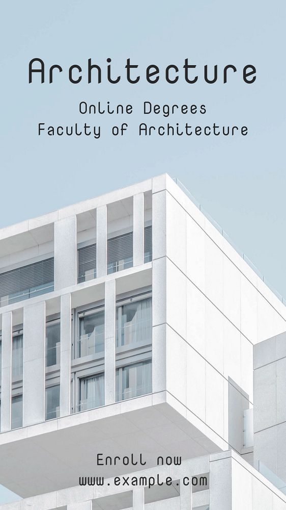 Architecture, online degrees Instagram story template, editable text