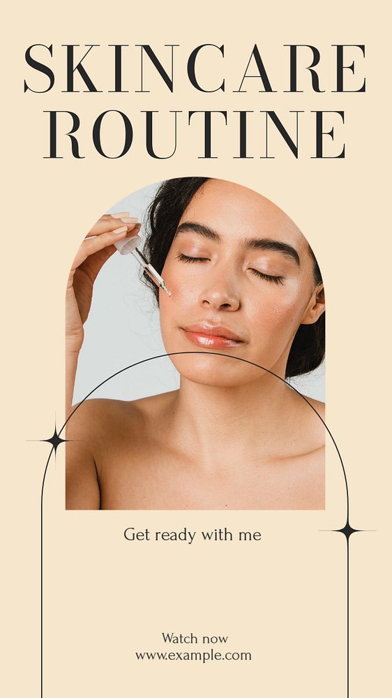 Skincare routine Instagram story template, editable text