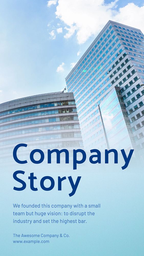 Company story  Instagram story template, editable text