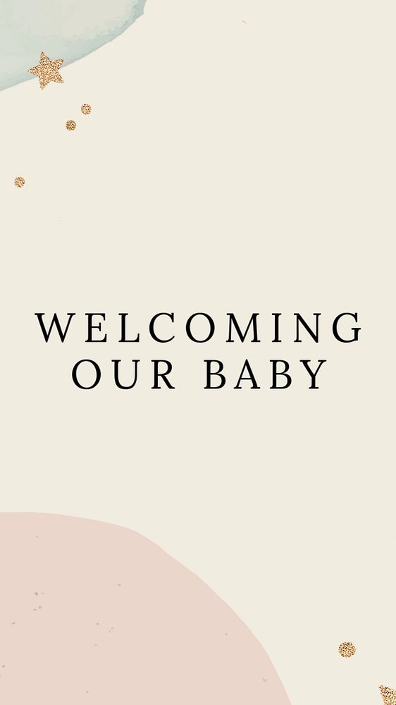 Baby shower Instagram story template, editable text