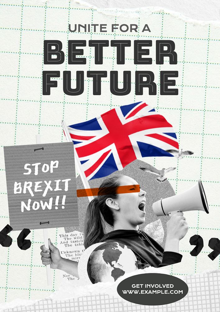 Better future poster template, editable text and design