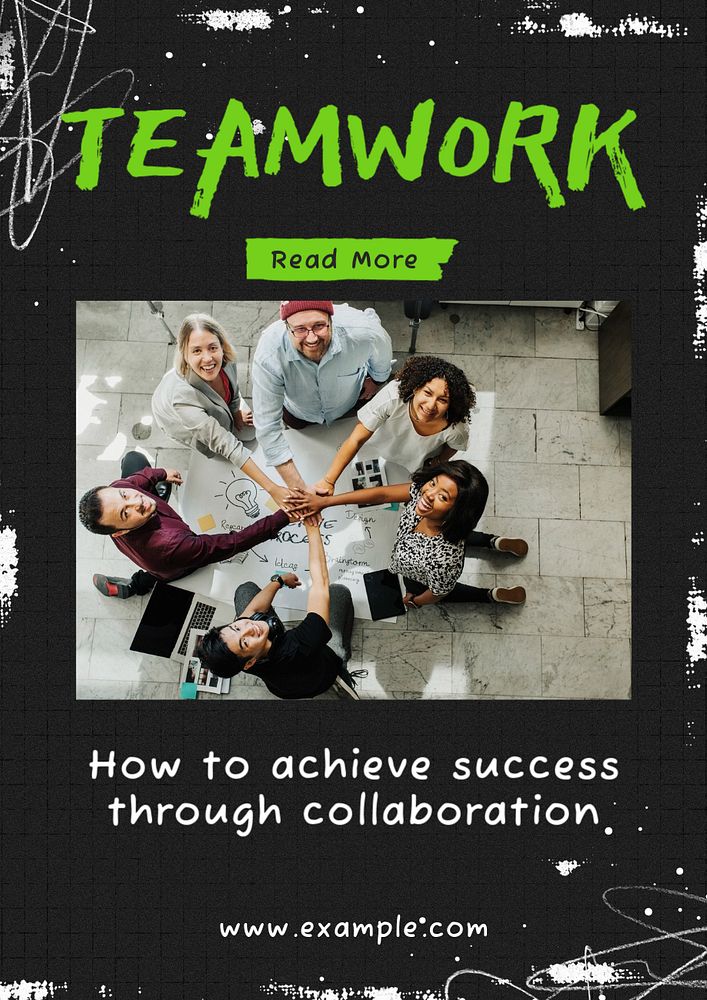 Teamwork  poster template, editable text and design