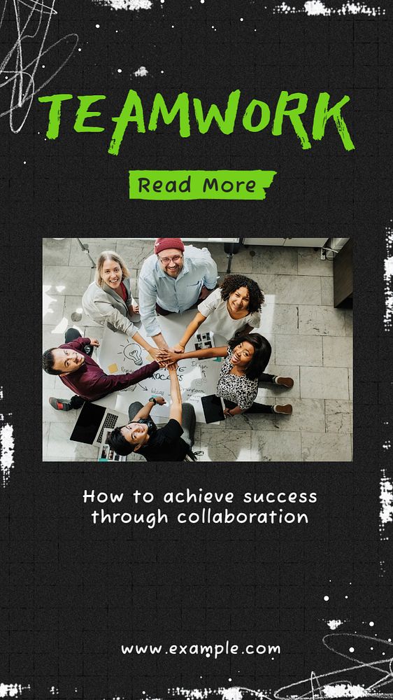 Teamwork  Instagram story template, editable text