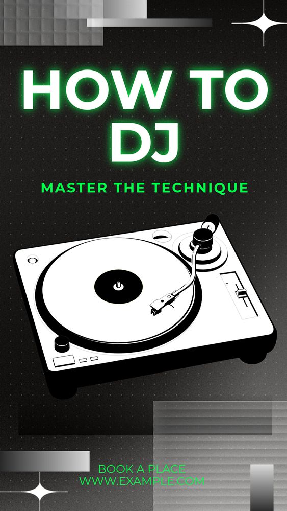 DJ masterclass  Instagram story template, editable text