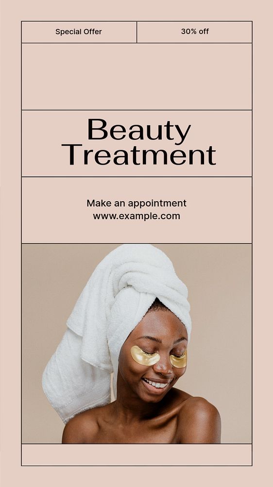 Beauty treatment Instagram story template, editable text