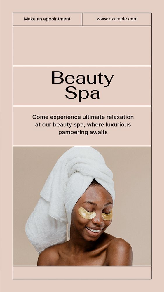 Beauty spa Instagram story template, editable text