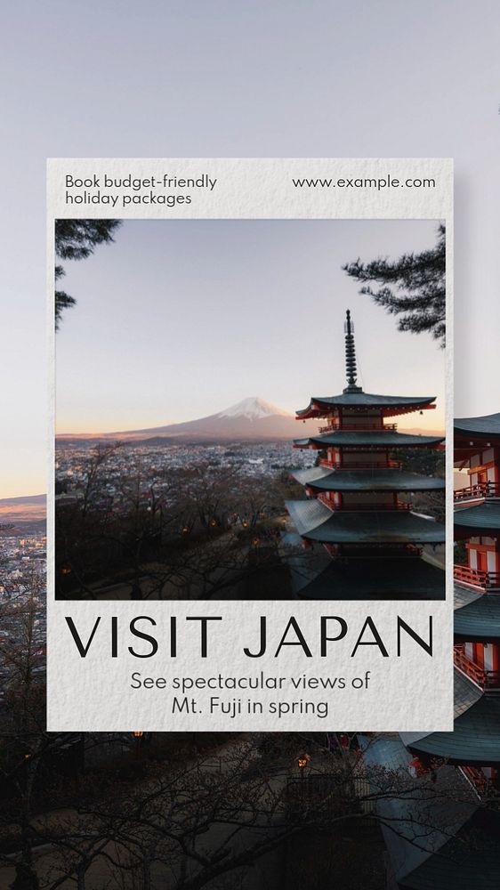 Visit Japan Instagram story template, editable text