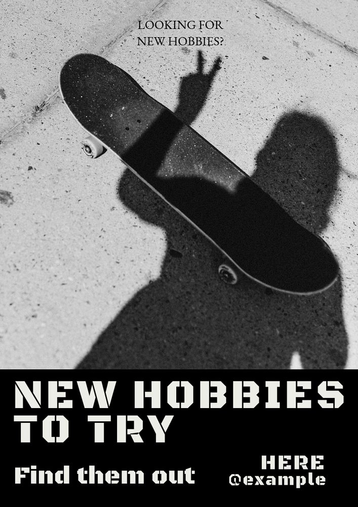 Hobbies poster template, editable text and design