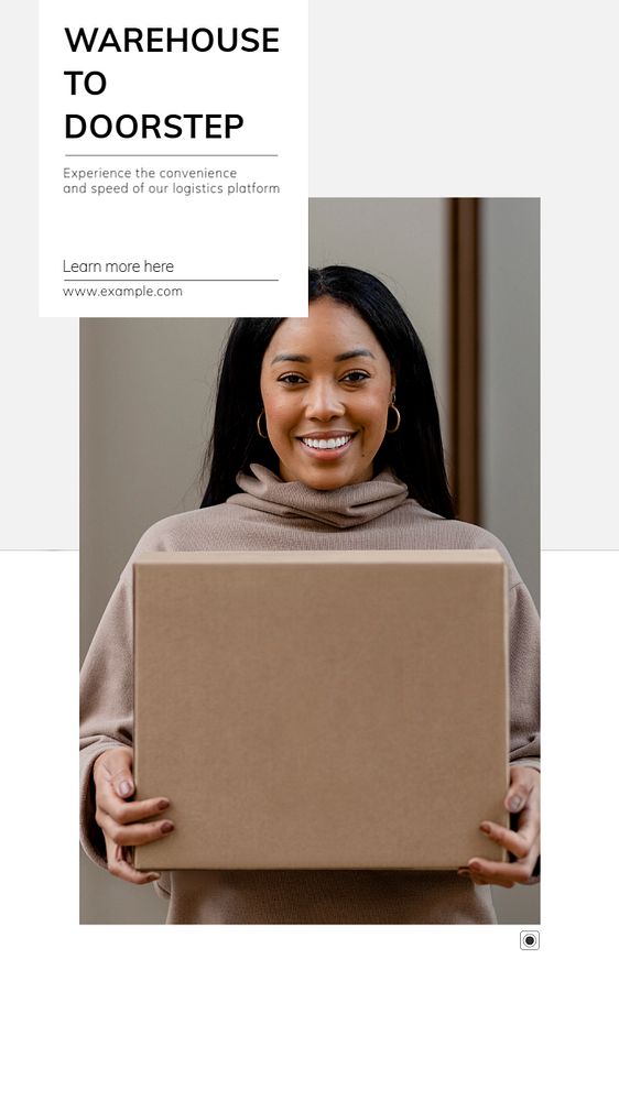 Warehouse to doorstep Instagram story template, editable text