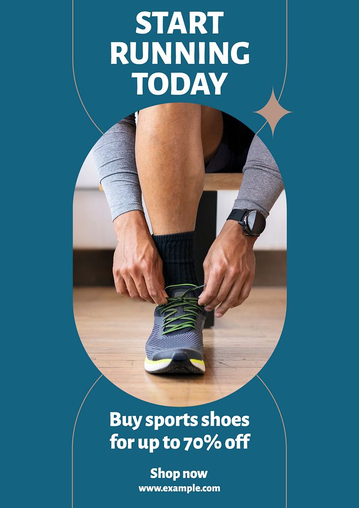 Start running today  poster template, editable text and design