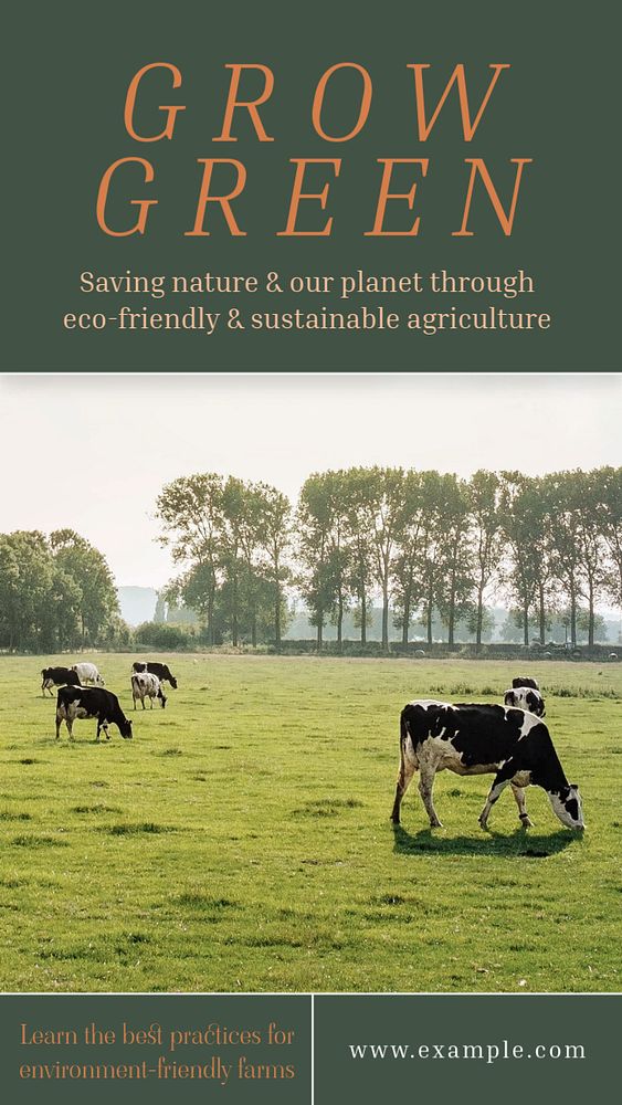 Sustainable farming  Instagram story template, editable text