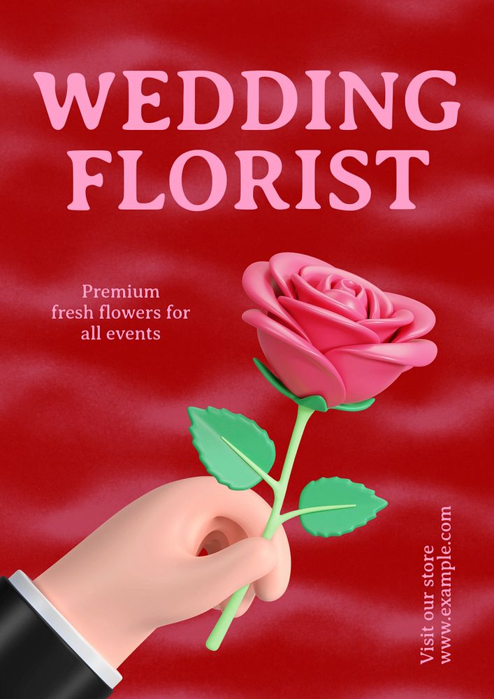 Wedding florist poster template, editable text and design