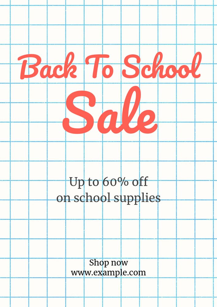 Back to school poster template, editable text and design