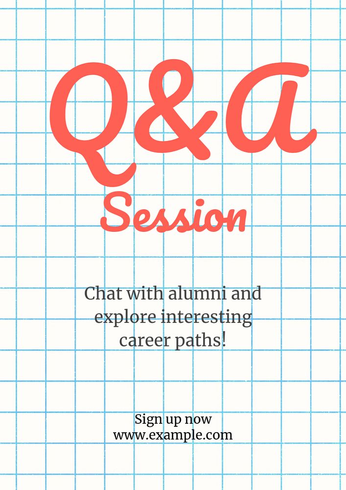 Q&A session poster template, editable text and design