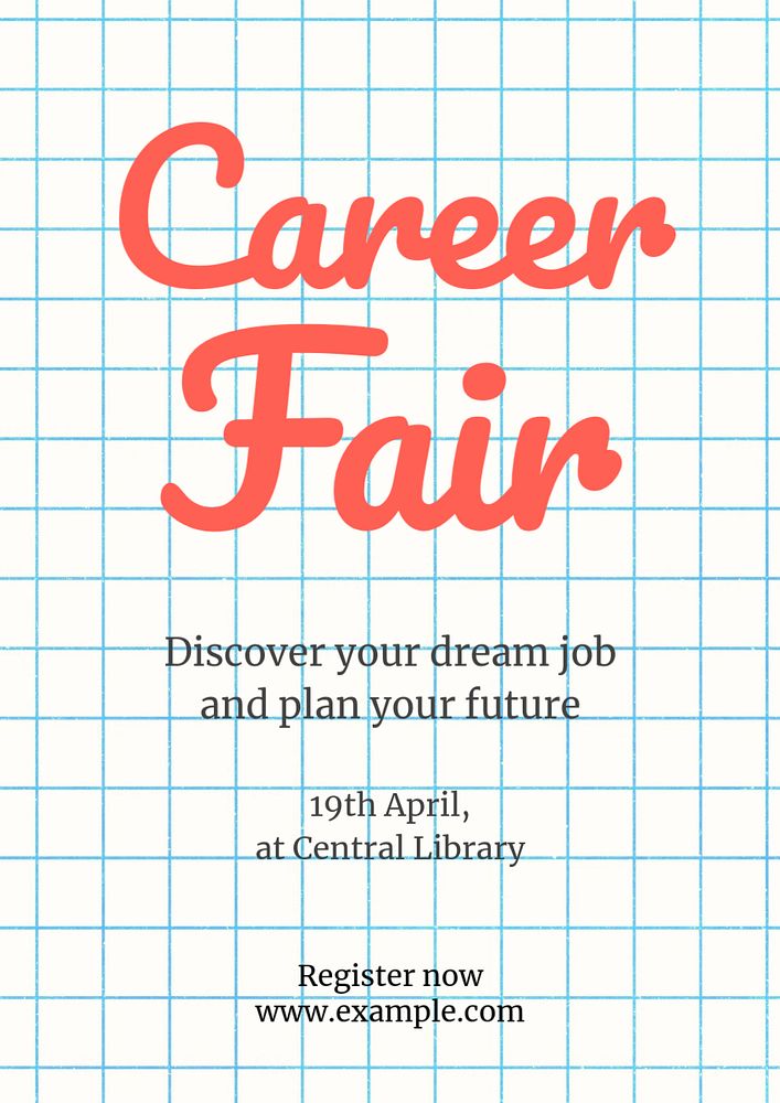 Career fair poster template, editable text and design