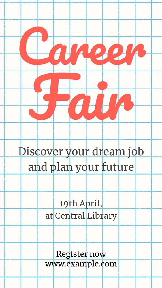 Career fair Instagram story template, editable text