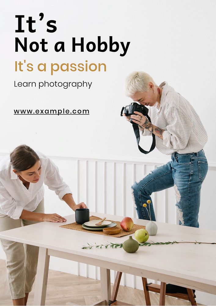 Hobbies poster template, editable text and design