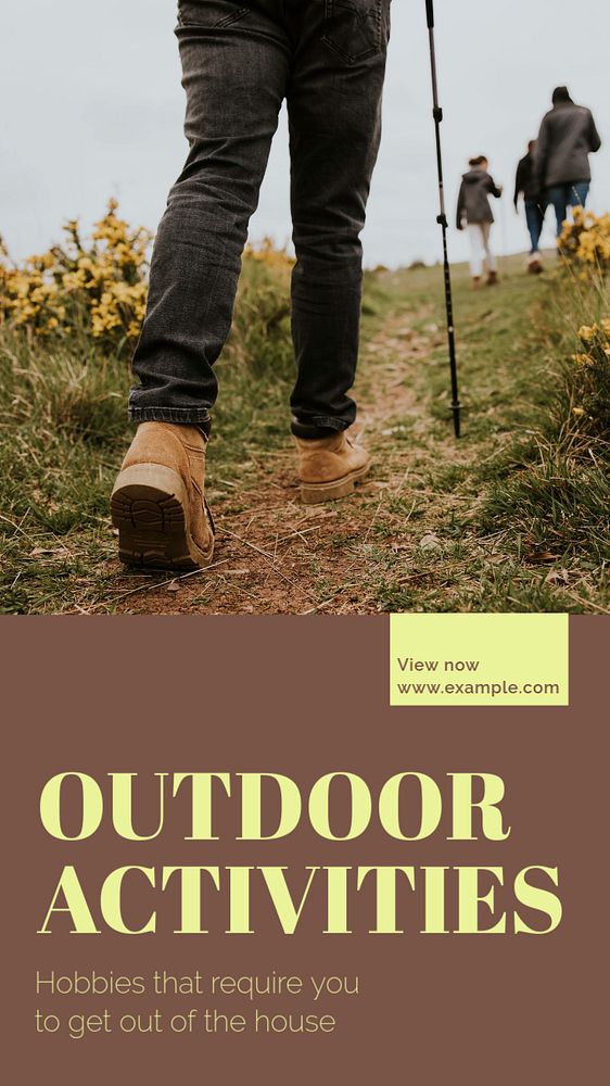 Outdoor activities Instagram story template, editable text