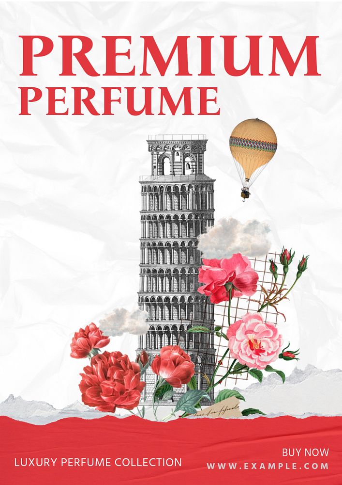 Premium perfume poster template, editable text and design